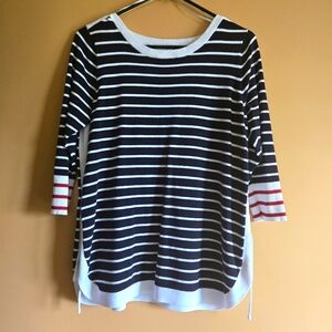 99 Jane Street red/white/blue top, L